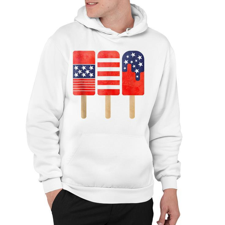 4Th Of July Popsicles Usa Flag Independence Day Patriotic  Hoodie
