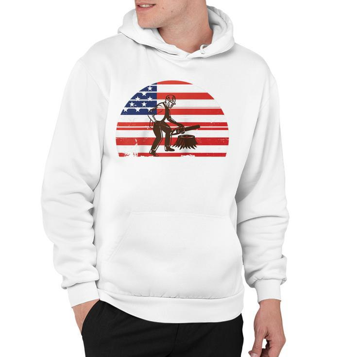 Arborist 4Th Of July  Tree Climber Dad Chainsaw  Hoodie