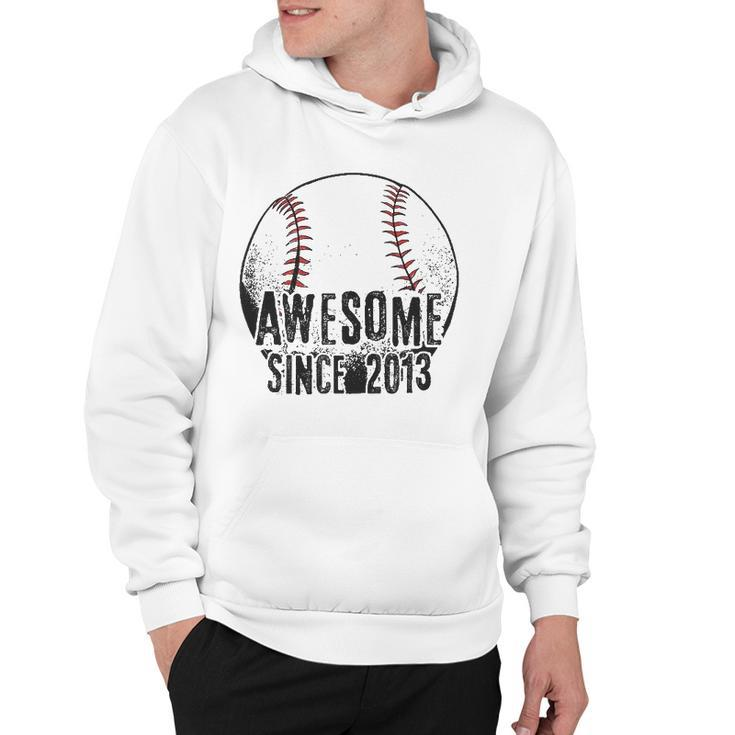 Awesome Since 2013 9 Years Old Baseball Player 9Th Birthday Hoodie