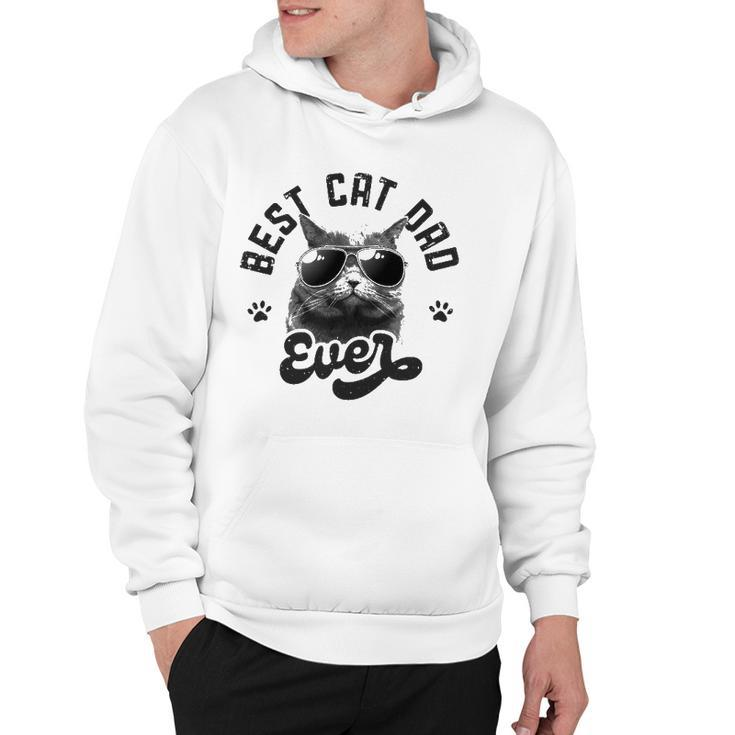 Best Cat Dad Ever Funny Daddy Fathers Day Retro Vintage Men Hoodie