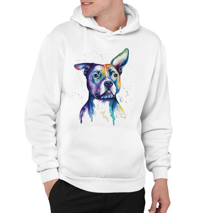 Colorful Pit-Bull Terrier Dog Love-R Dad Mom Boy Girl Funny Hoodie