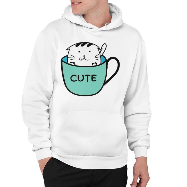 Cute Cat In Mug Hoodie