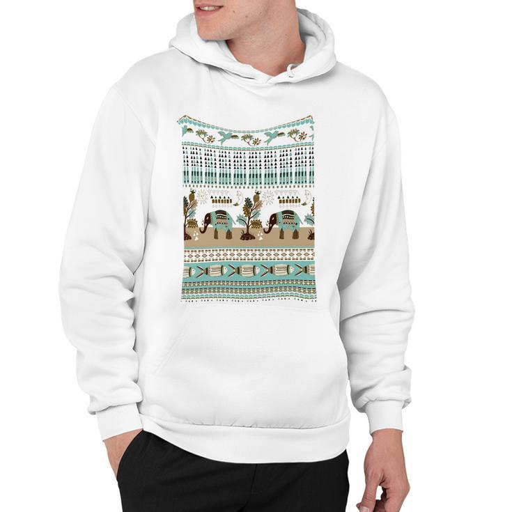 Elephant - Floral And Animal Seamless Pattern Hoodie