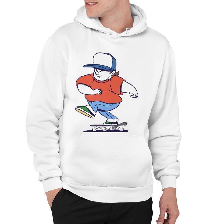 Funny Skater Cartoon Skateboarder Riding Skateboard Gift Hoodie