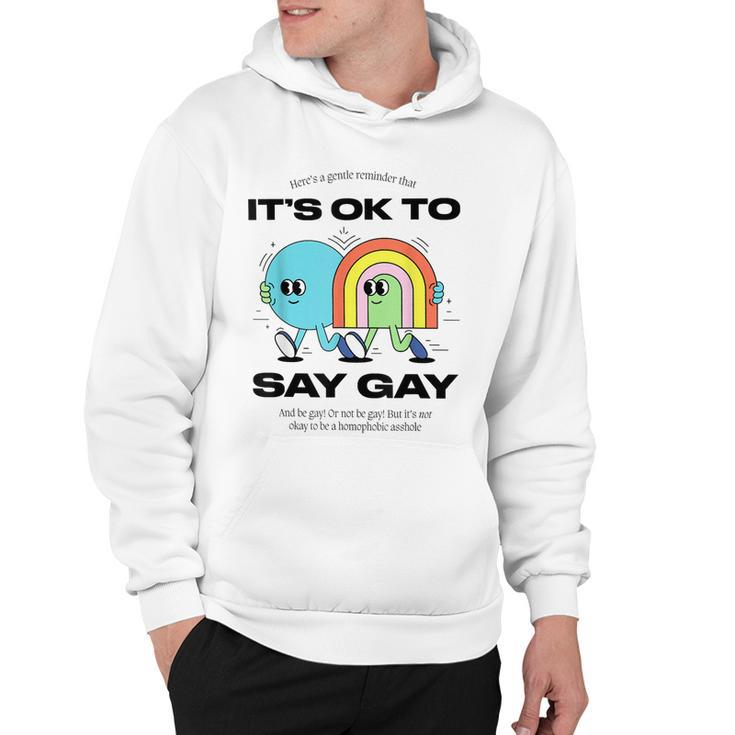 Its Ok To Say Gay Florida Lgbt Gay Pride Protect Trans Kids  Hoodie