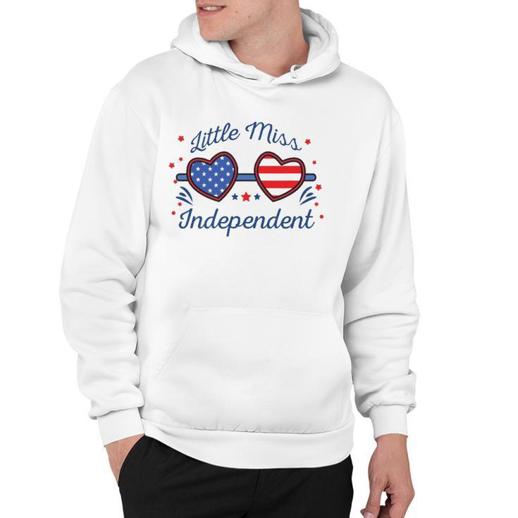 Little Miss Independent American Flag Sunglasses 4Th Of July Hoodie
