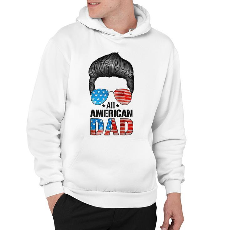 Mens All American Dad 4Th Of July  Fathers Day Beard Mens  Hoodie