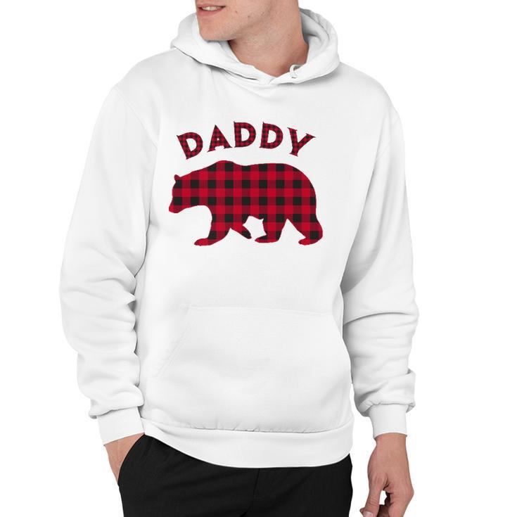 Mens Daddy Bear Red Plaid Christmas Buffalo Pajama Gift Hoodie