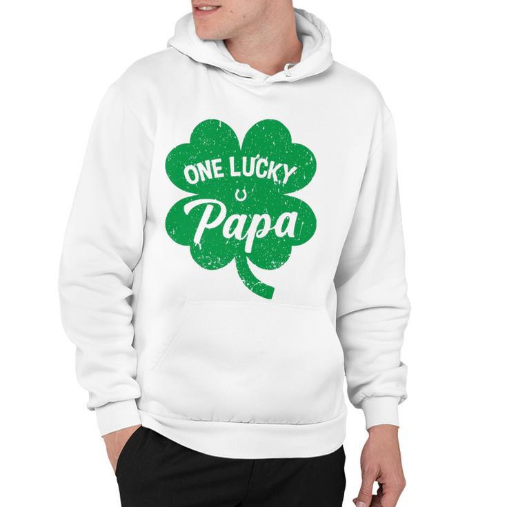 Mens One Lucky Papa Shamrock Four Leaf Clover St Patricks Day Mom Hoodie