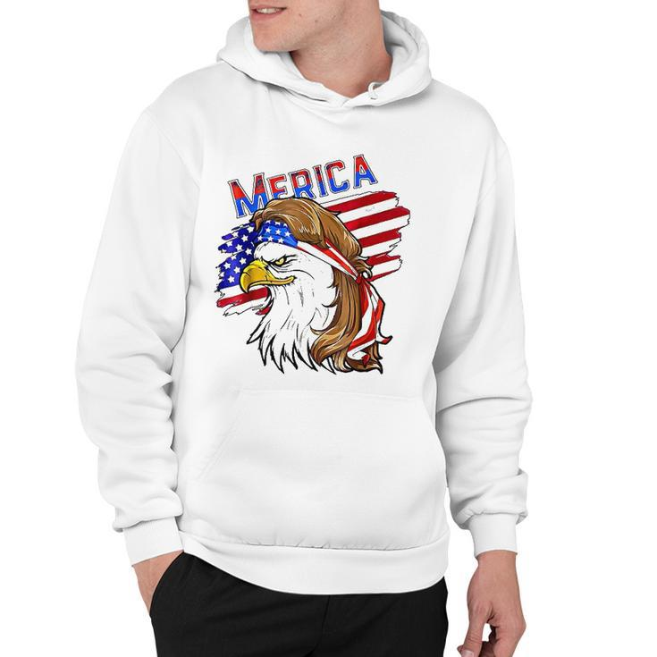 Merica Eagle American Flag Mullet Hair Redneck Hillbilly Hoodie