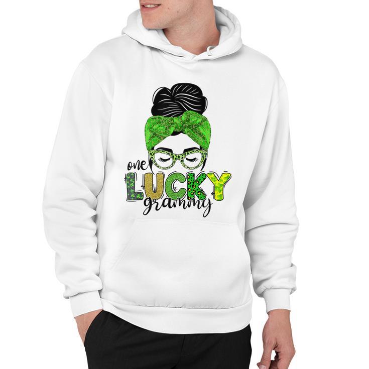 One Lucky Grammy Life Messy Bun St Patricks Day Irish Hoodie