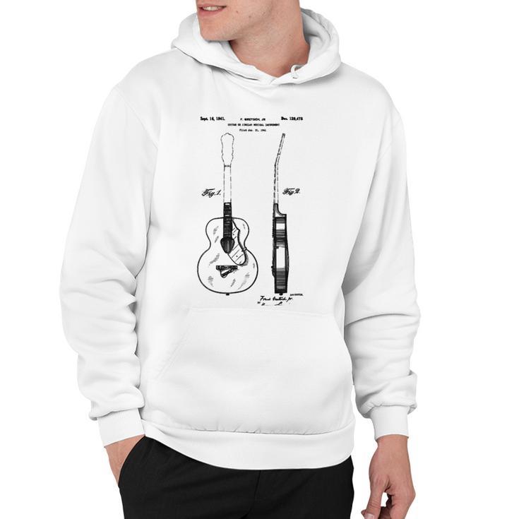 Patent Drawing Old Acoustic Guitar  Hoodie