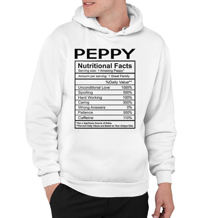 Peppy Grandpa Gift   Peppy Nutritional Facts Hoodie