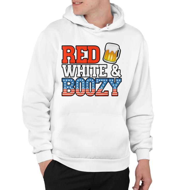 Red White And Boozy Funny 4Th Of July Drinking Crew Party  Hoodie