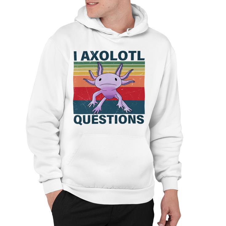 Retro I Axolotl Questions Funny Cute Axolotl Hoodie