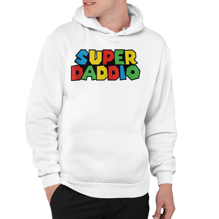 Super-Daddio Funny Gamer Dad Fathers Day Video Game Lover  Hoodie