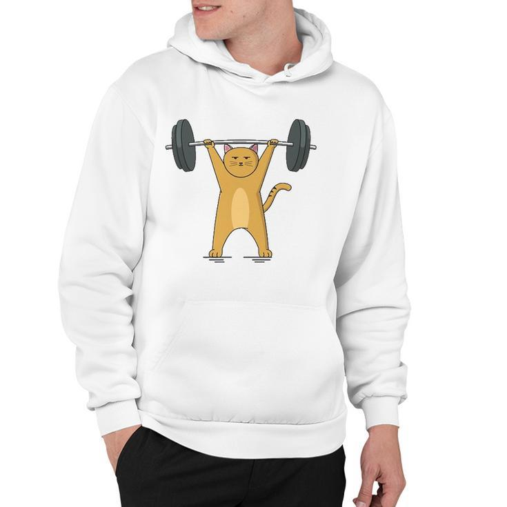 Weightlifting - Cat Barbell Fitness Lovers Gift Hoodie