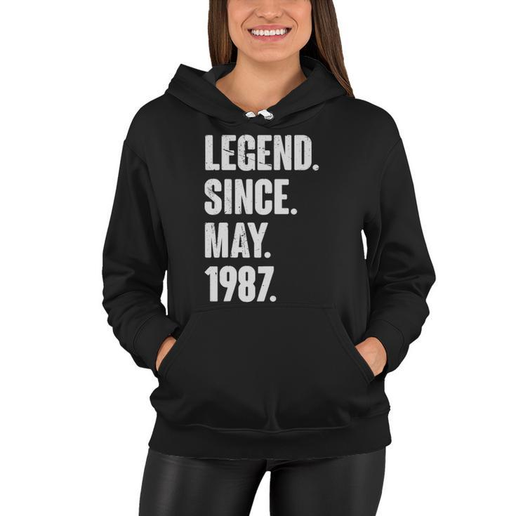 35 Years Old Gift 35Th Birthday Legend Since May 1987 Gift Women Hoodie