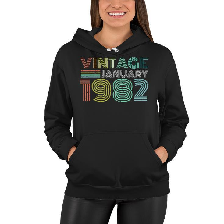 40Th Birthday Vintage January 1982 Forty Years Old  Women Hoodie