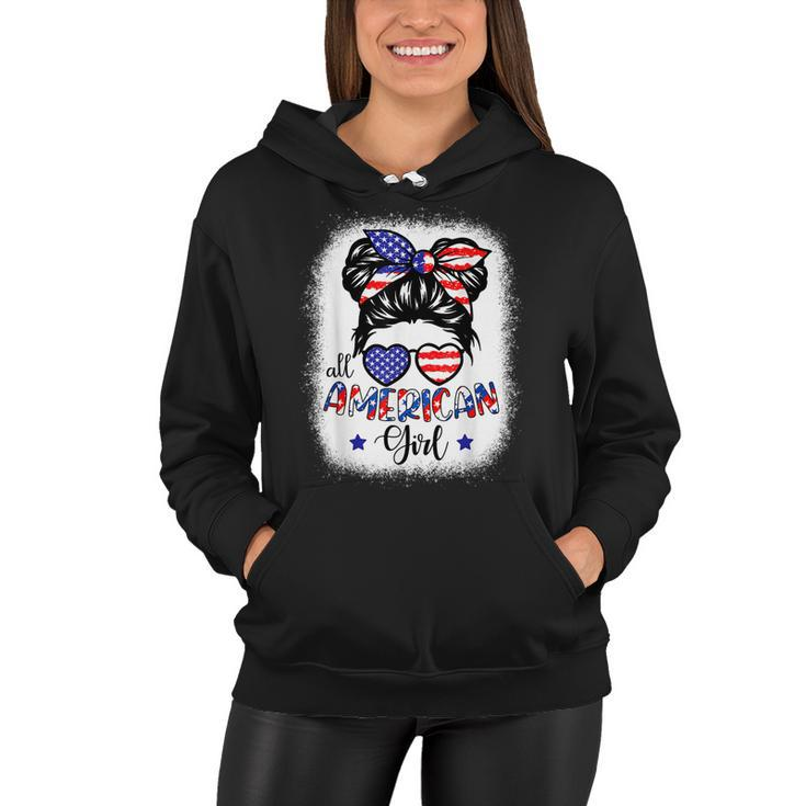 All American Girls 4Th Of July Bleached  Daughter Usa  Women Hoodie