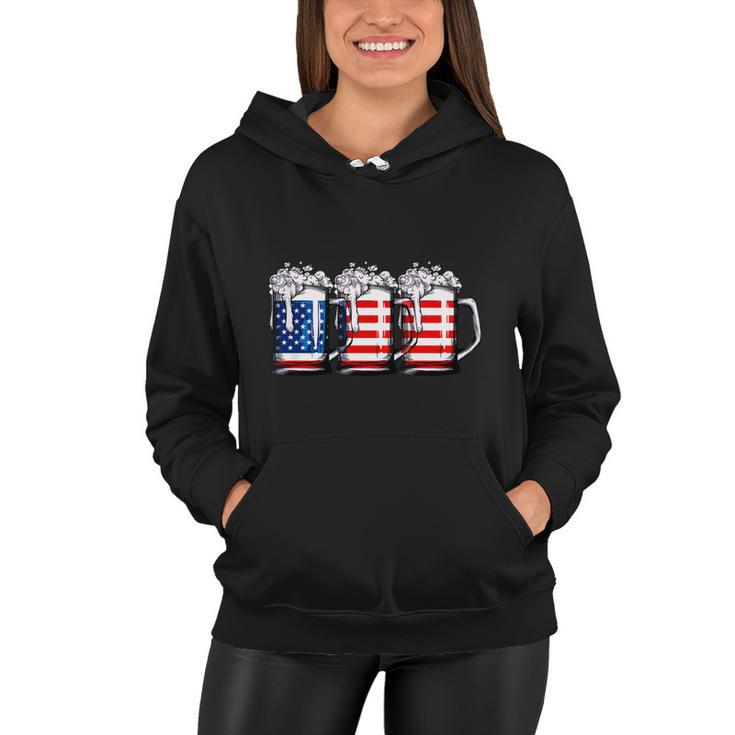 Beer American Flag 4Th Of July Independence Day  Women Hoodie