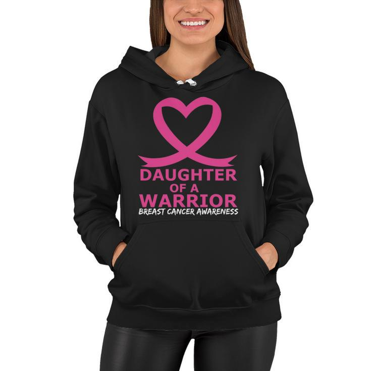 Breast Cancer Daughter Of A Warrior Pink Heart Ribbon Women Hoodie