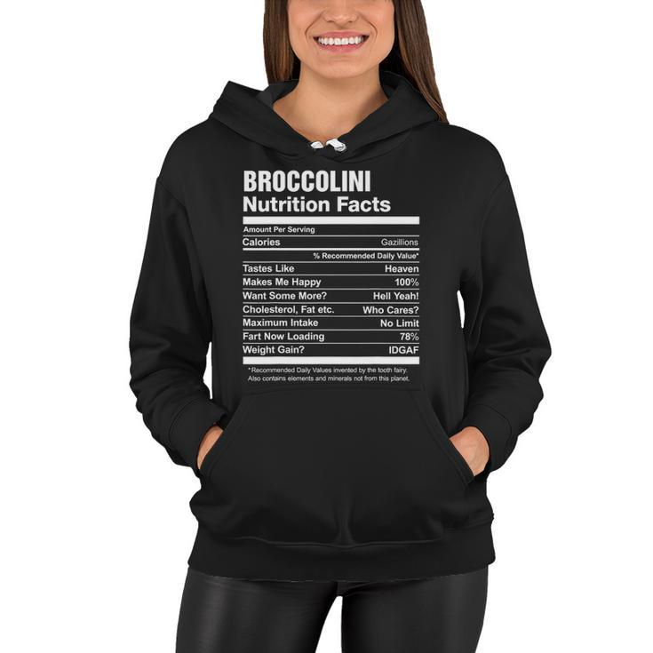 Broccolini Nutrition Facts Funny Women Hoodie