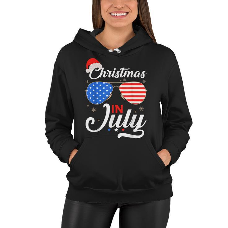 Christmas In July Funny 4Th Of July Beach Summer Christmas  Women Hoodie