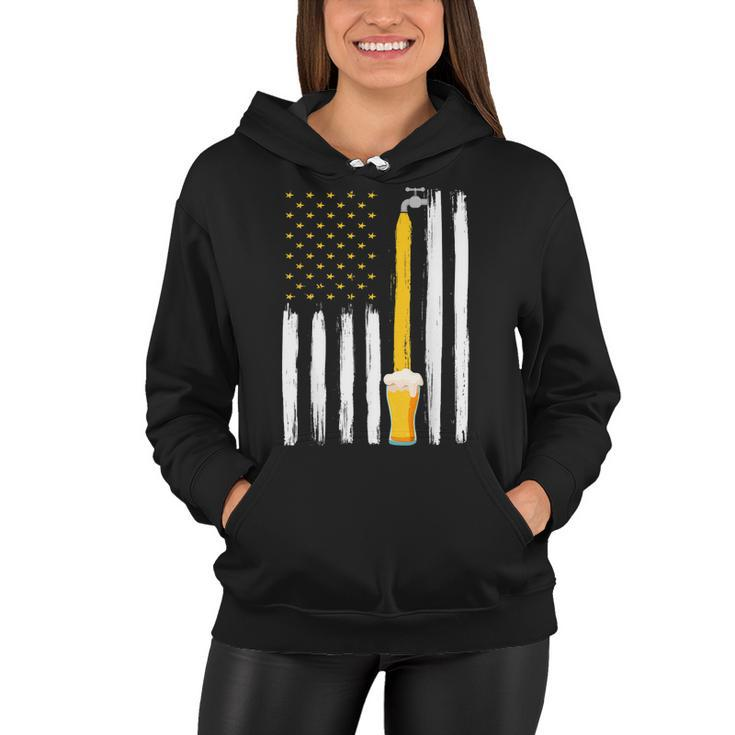 Crafts Beer American Flag Usa 4Th July Brewery Alcohol Lover  Women Hoodie