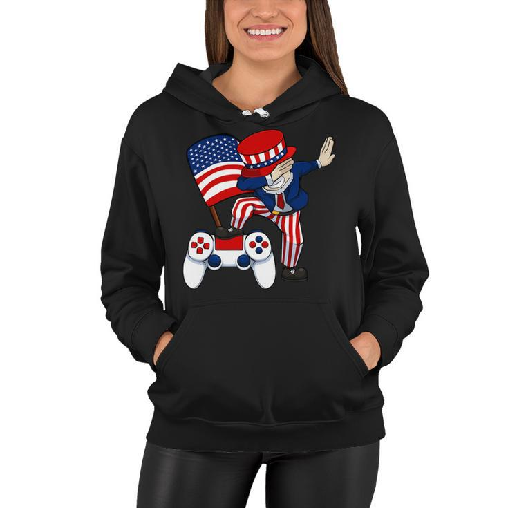 Dabbing Patriotic Gamer 4Th Of July Video-Game Controller T-Shirt Women Hoodie