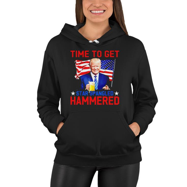 Donald Drunk Trump 4Th Of July Drinking Presidents Usa Flag Women Hoodie