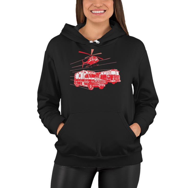 Ems Fire Rescue Truck Helicopter Cute Unique Gift Women Hoodie