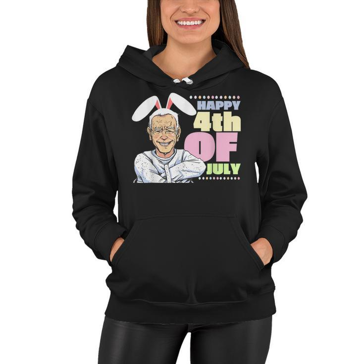 Funny Biden Easter Bunny Confused Happy 4Th Of July  Women Hoodie