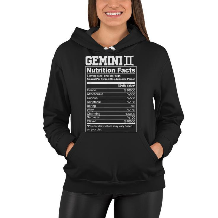Funny Zodiac Gemini Nutrition Facts Gemini Birthday Women  Women Hoodie