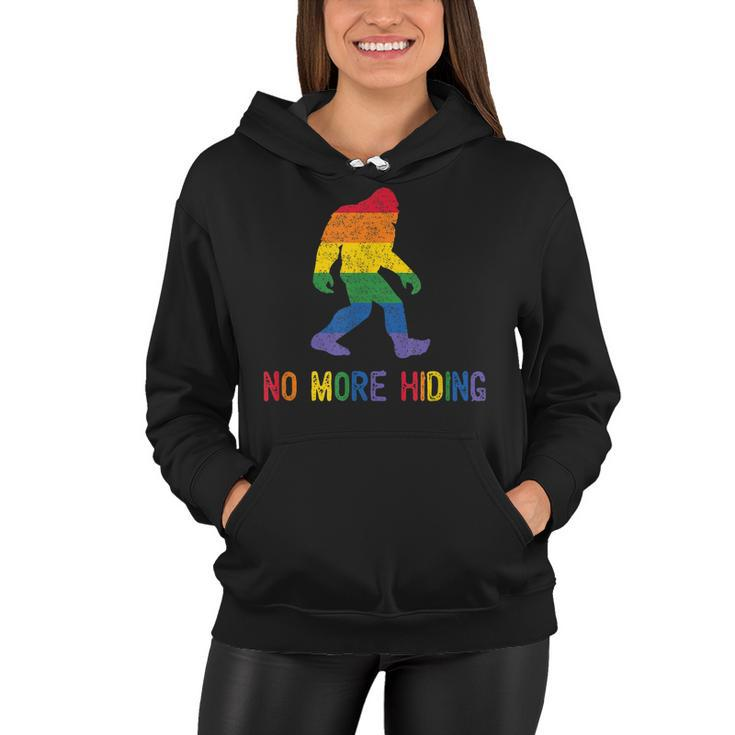 Gay Pride Support - Sasquatch No More Hiding - Lgbtq Ally  Women Hoodie