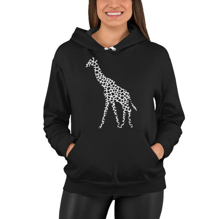 Giraffe White Pattern Graphic Animal Print Women Hoodie