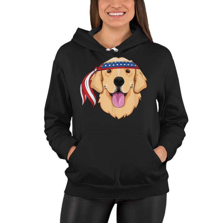 Golden Retriever 4Th Of July Family Dog Patriotic American  Women Hoodie
