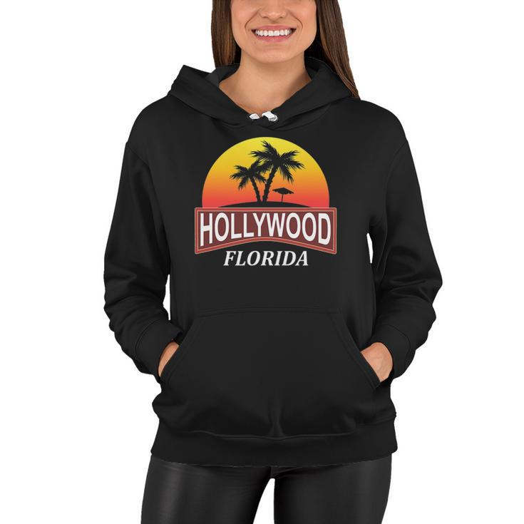 Hollywood Florida Beach Vacation Palm Tree Women Hoodie