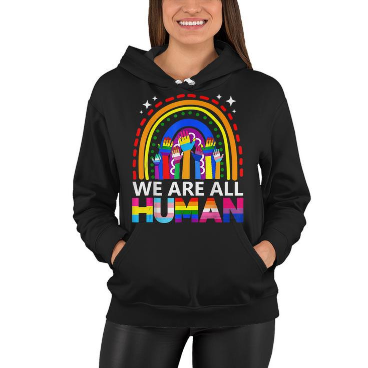 Human Lgbt Flag Gay Pride Month Transgender Rainbow Lesbian  Women Hoodie