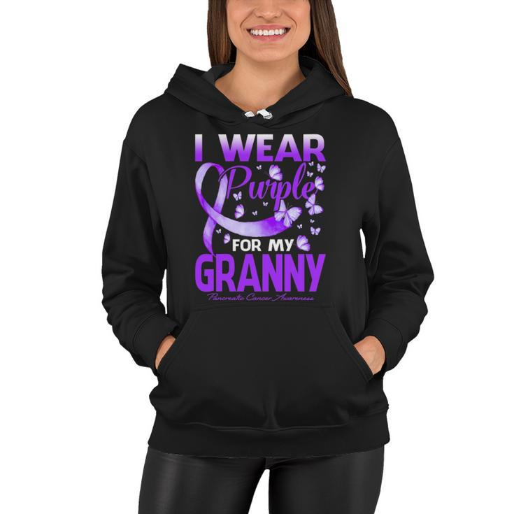 I Wear Purple For My Granny Pancreatic Cancer Awareness Women Hoodie