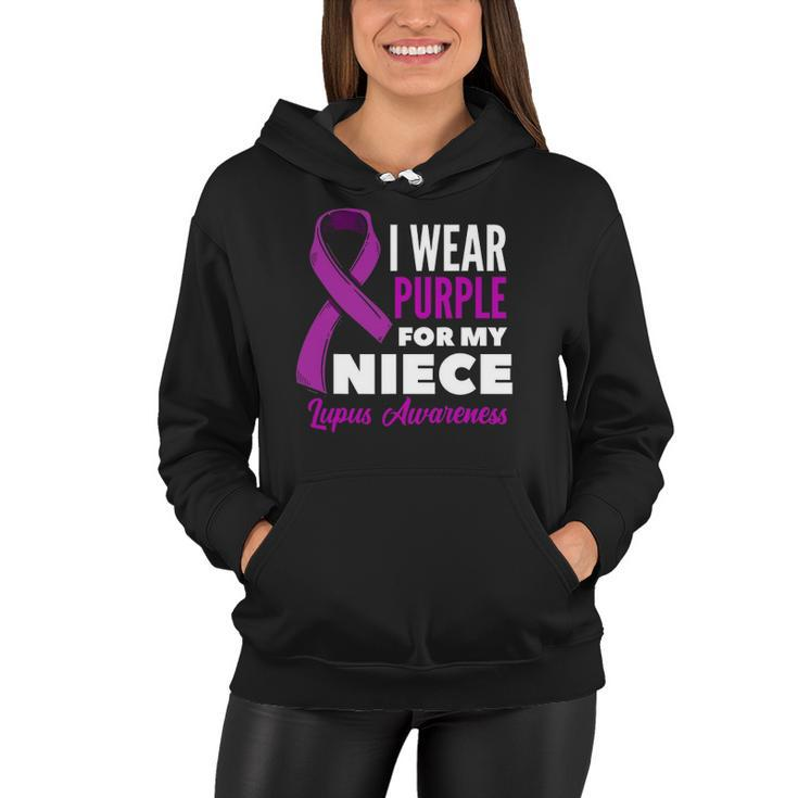 I Wear Purple For My Niece Lupus Uncle Aunt Lupus Awareness Women Hoodie