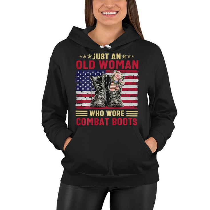 Just An Old Woman Who Wore Combat Boots T-Shirt Women Hoodie