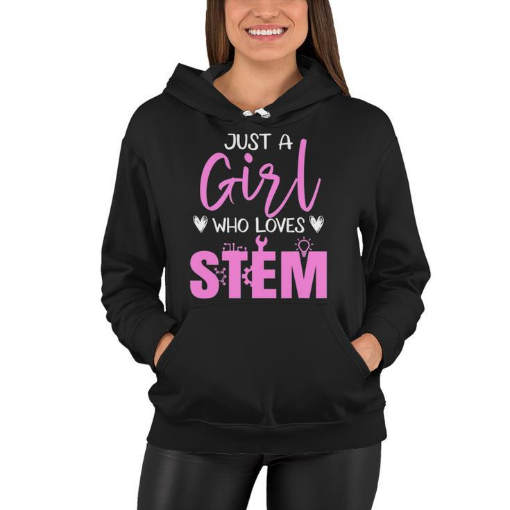 Just Girl Who Loves Stem Teacher Women Hoodie