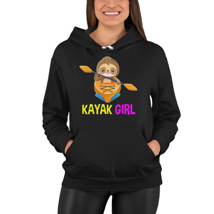 Kayak Girl Sloth Team Paddling Kayaking Women Women Hoodie