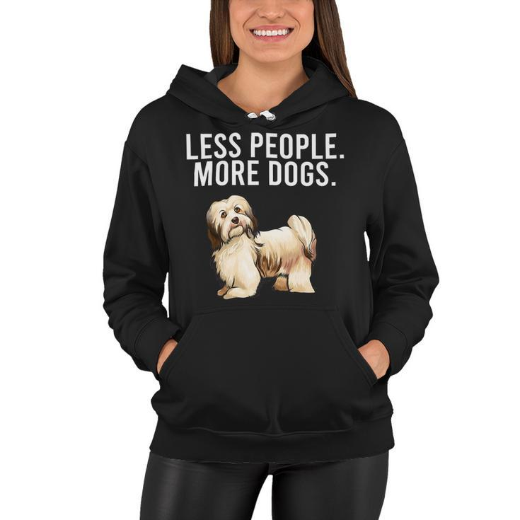 Less People More Dogs Havanese Funny Introvert Women Hoodie