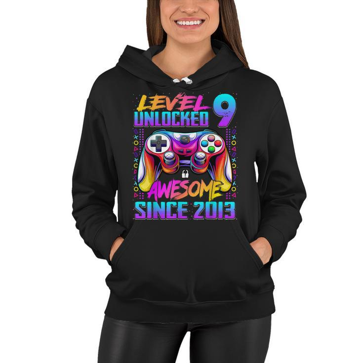 Level 9 Unlocked Awesome Since 2013 9Th Birthday Gaming  V5 Women Hoodie
