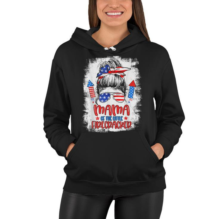 Mama Of The Little Firecracker 4Th Of July Birthday For Mom  Women Hoodie
