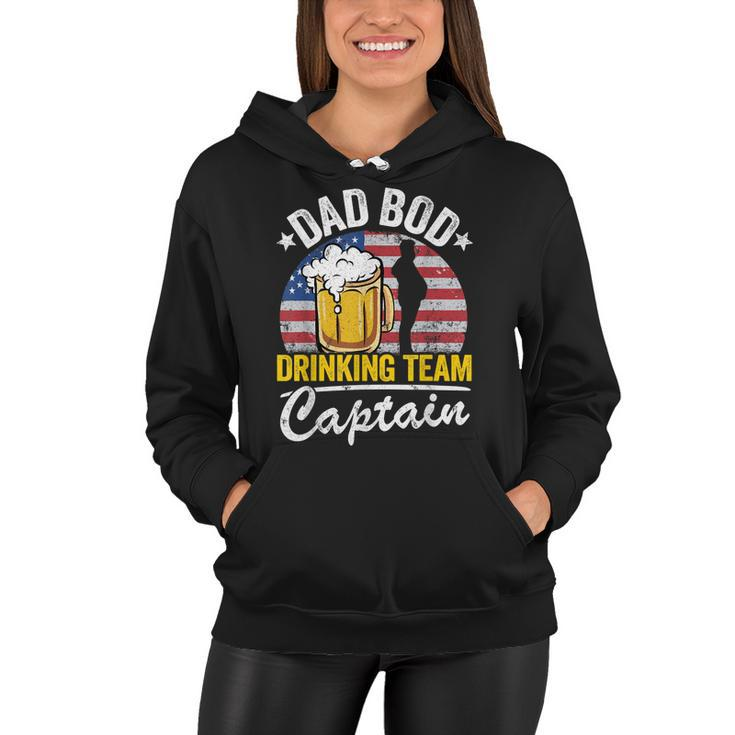 Mens Dad Bod Drinking Team Captain American Flag 4Th Of July Beer  Women Hoodie