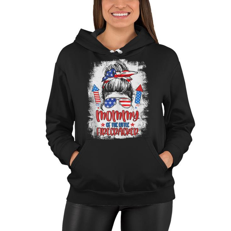 Mommy Of The Little Firecracker 4Th Of July Birthday For Mom  Women Hoodie