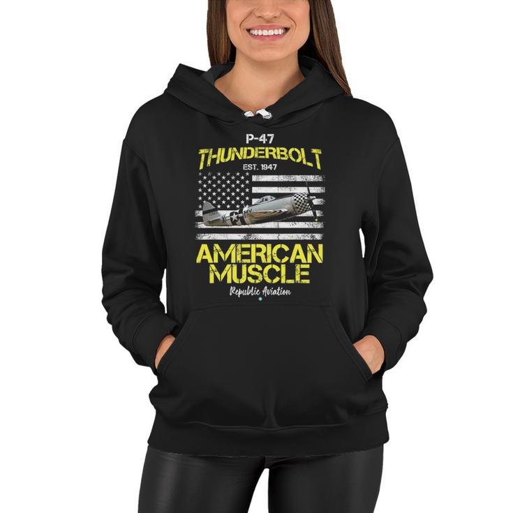 P-47 Thunderbolt Wwii Airplane American Muscle Gift Women Hoodie